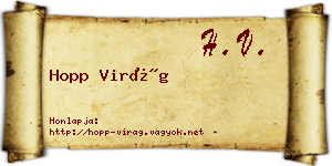 Hopp Virág névjegykártya